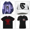 Kain cetak logo kustom label 3d kawanan stiker transfer panas untuk pakaian 